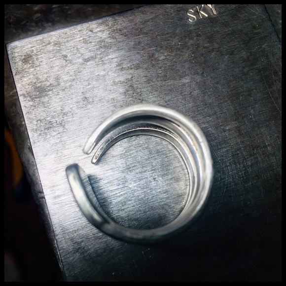 Fork Ring Handcrafted Silver Stacking Rings Size 6 - Picture 4 of 4